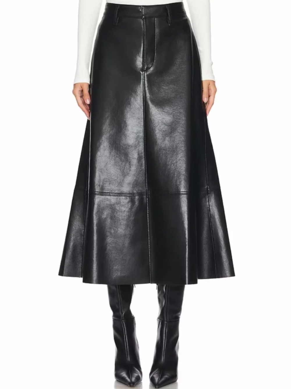 Citizens of Humanity Cassia Recycled Leather Midi Skirt Black Size 28 - Like New